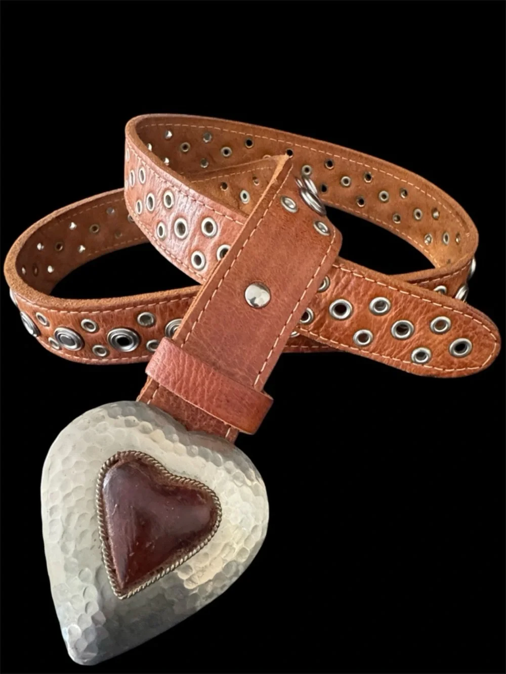 Chico’s Leather Studded Belt with Heart Buckle - Picture 16 of 16